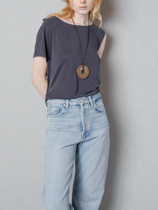 ANEMOIA - T-SHIRT - Solene Top - Dark Grey - shopi go'da!.