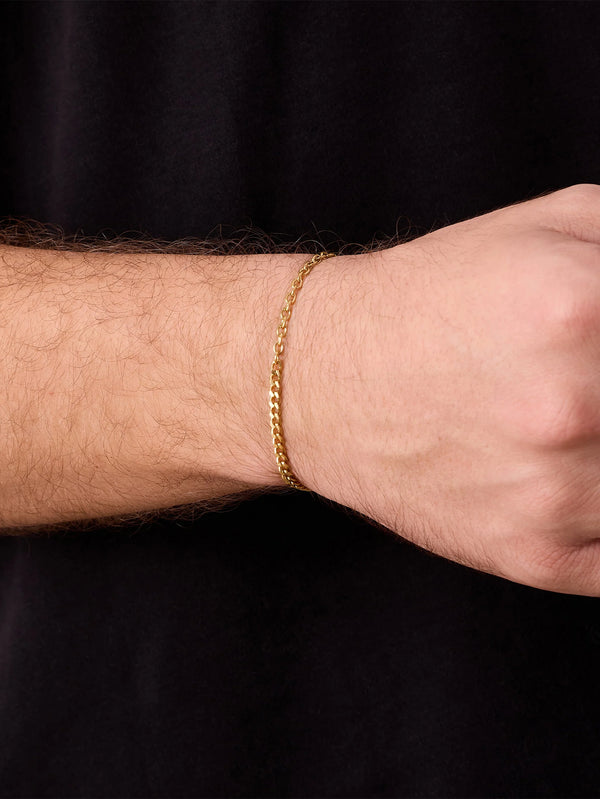 ATOLYEWOLF - BİLEKLİK - Curb and Cable Bracelet in Gold - shopi go'da!.
