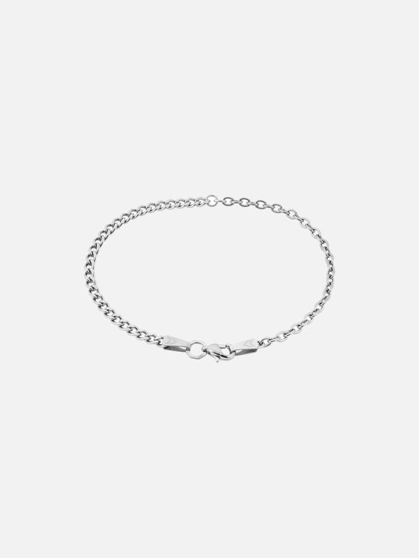 ATOLYEWOLF - BİLEKLİK - Curb and Cable Bracelet in Silver - shopi go'da!.