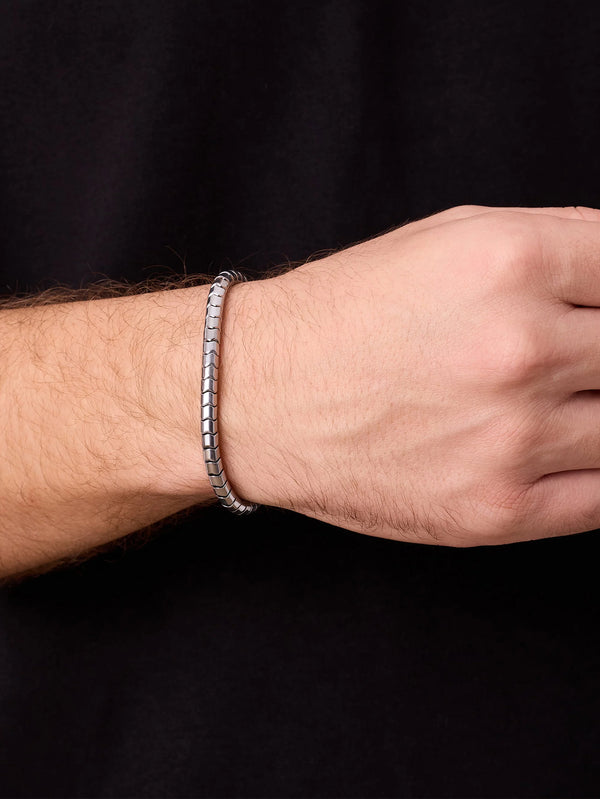 ATOLYEWOLF - BİLEKLİK - Rolo Hematite Bracelet in Silver - shopi go'da!.