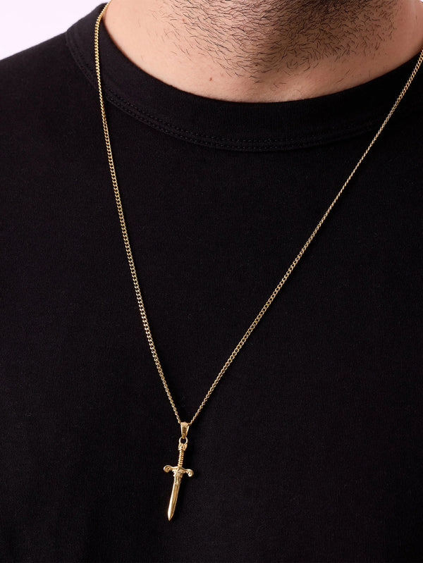 ATOLYEWOLF - KOLYE - Sword Necklace in Gold - shopi go'da!.