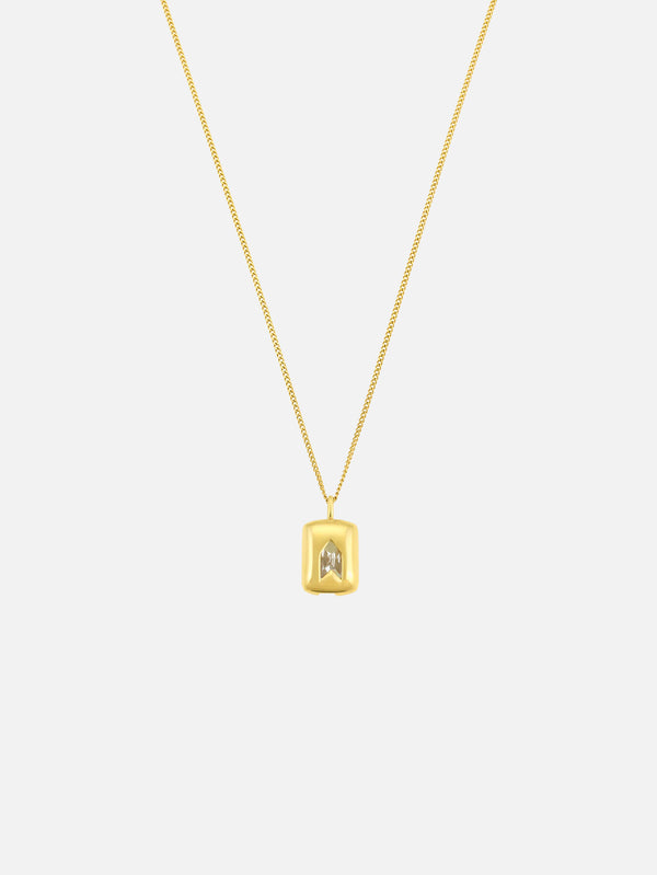 ATOLYEWOLF - KOLYE - White Stone Neklace in Gold - shopi go'da!.