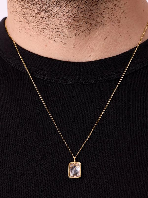 ATOLYEWOLF - KOLYE - White Stone Neklace in Gold - shopi go'da!.