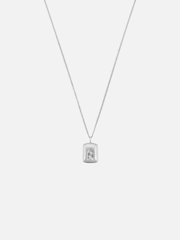 ATOLYEWOLF - KOLYE - White Stone Neklace in Silver - shopi go'da!.