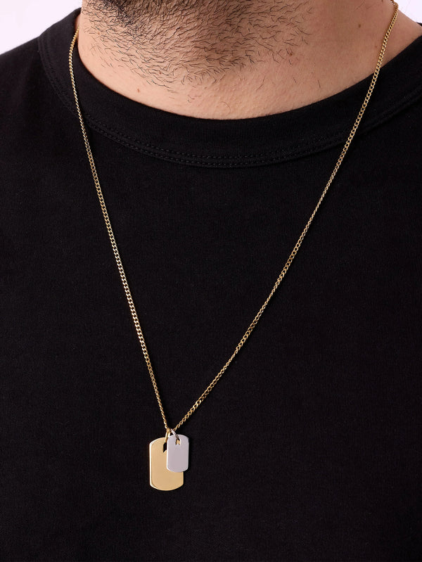 ATOLYEWOLF - KOLYE - Gold and Silver Plates Necklace - shopi go'da!.