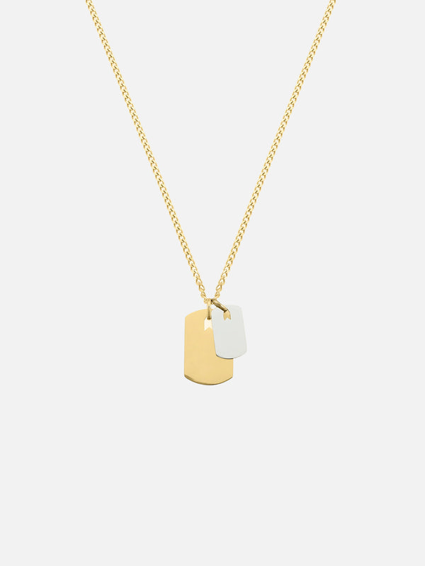 ATOLYEWOLF - KOLYE - Gold and Silver Plates Necklace - shopi go'da!.