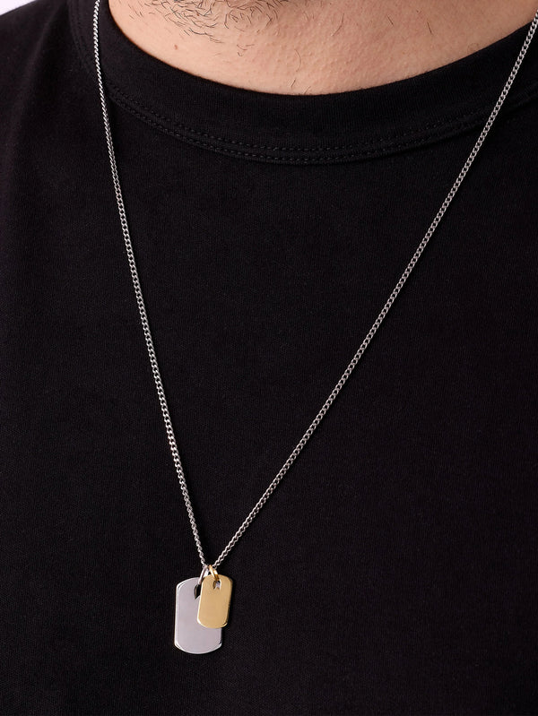 ATOLYEWOLF - KOLYE - Silver and Gold Plates Necklace - shopi go'da!.