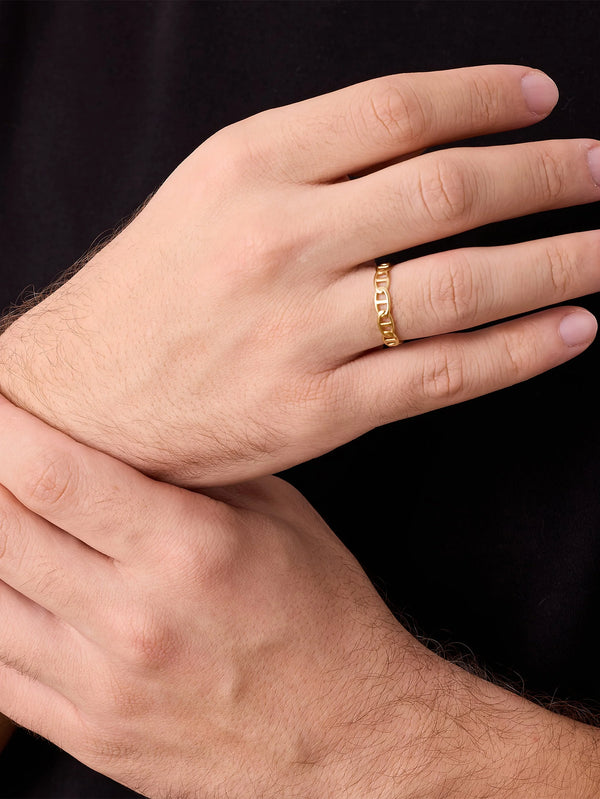 ATOLYEWOLF - YÜZÜK - Bar Chain Ring in Gold - shopi go'da!.