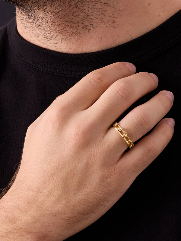 ATOLYEWOLF - YÜZÜK - Forsa Chain Ring in Gold - shopi go'da!.