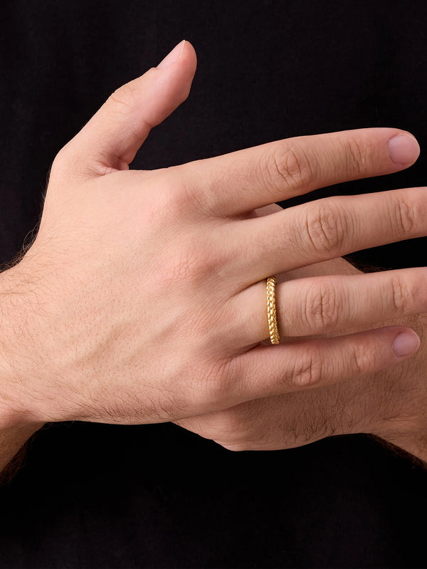 ATOLYEWOLF - YÜZÜK - Mesh Ring in Gold - shopi go'da!.