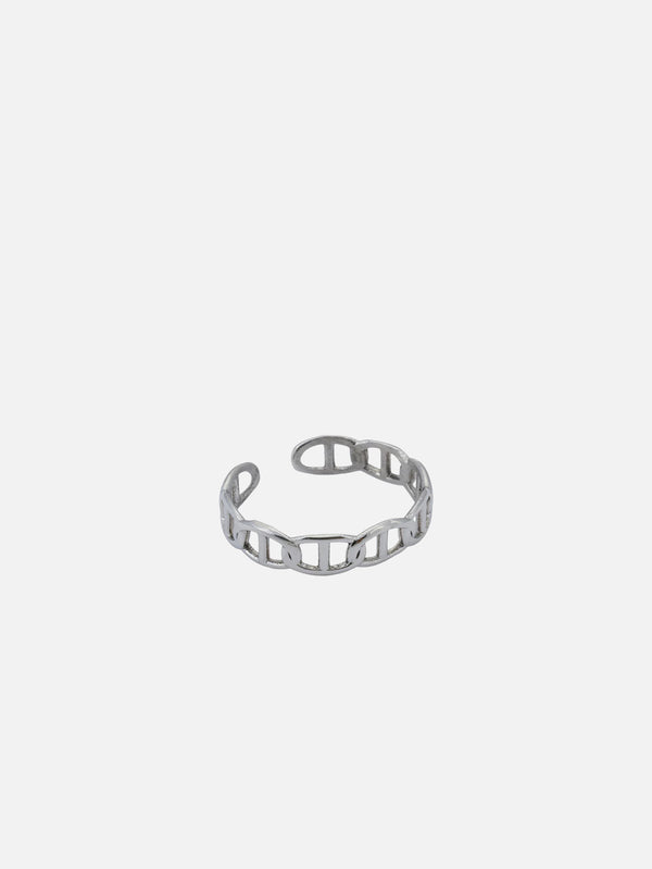ATOLYEWOLF - YÜZÜK - Bar Chain Ring in Silver - shopi go'da!.