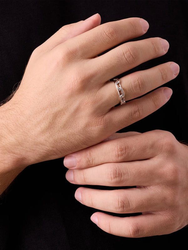 ATOLYEWOLF - YÜZÜK - Forsa Chain Ring in Silver - shopi go'da!.
