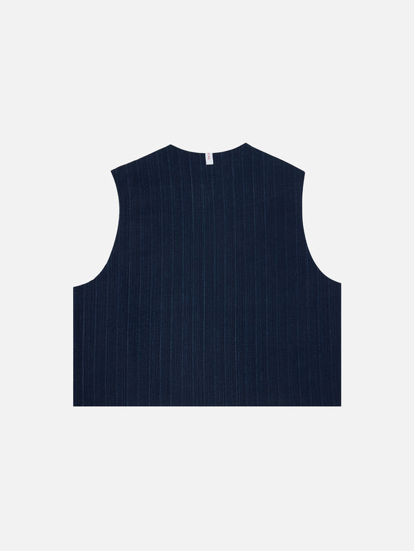 BE.MURPHY - YELEK - Zipper Vest - Navy - shopi go'da!.