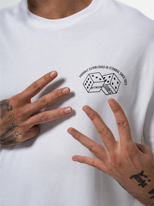 BETWEEN SIDES - T-SHIRT - GT-Dices T-Shirt - White - shopi go'da!.