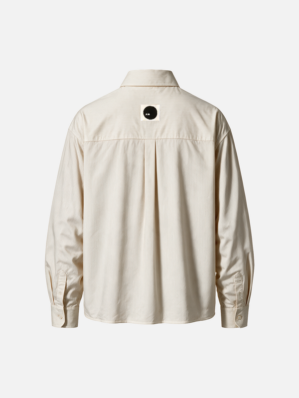 shopi go Kitami Oversize Shirt – Grey&White, arka görünüm