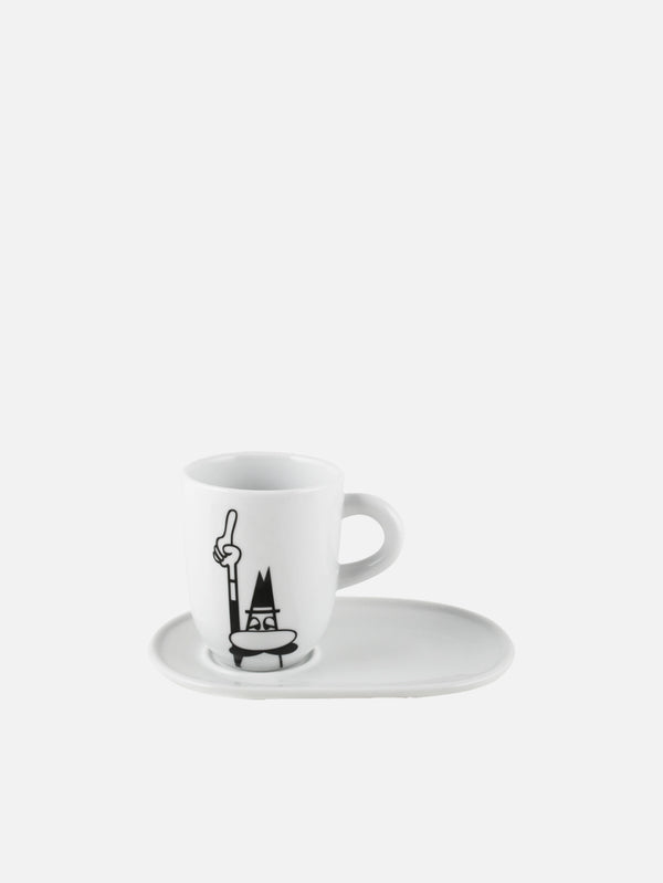 BIALETTI - BARDAK - Porselen Mug Omino Con Piattino - shopi go'da!.