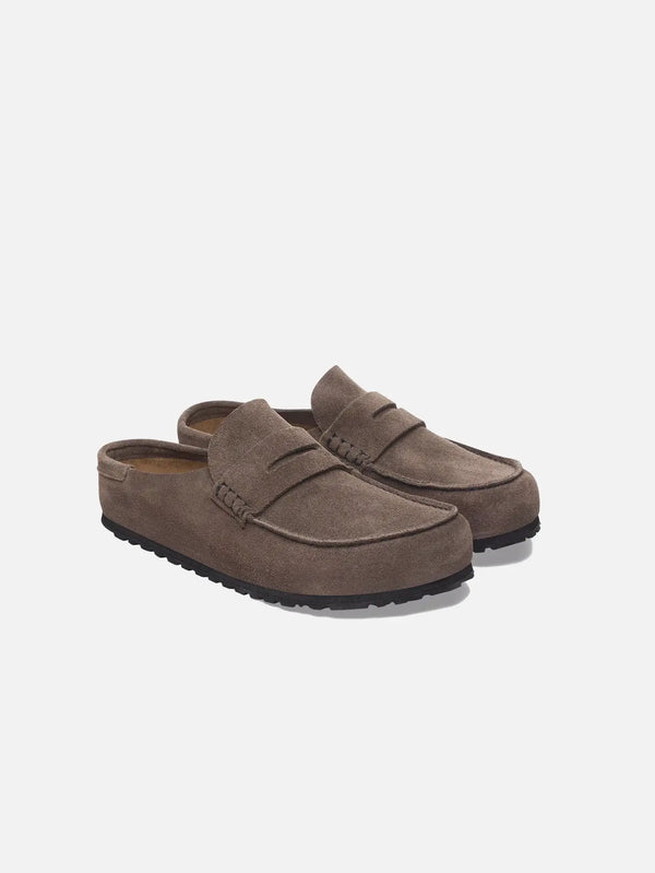 BIRKENSTOCK Naples 2.0 Suede Leather - Concrete Gray - Slippers TERLİK