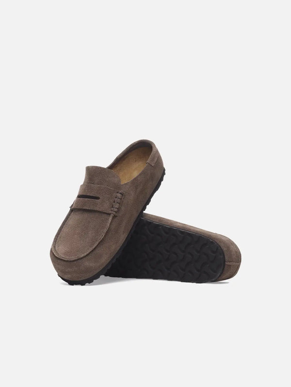 BIRKENSTOCK Naples 2.0 Suede Leather - Concrete Gray - Slippers TERLİK