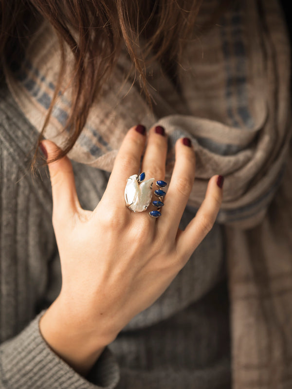 Blue White Sky Ring