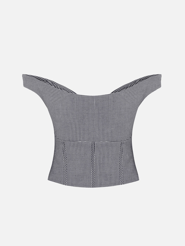 Bree Black Gingham Corset Top