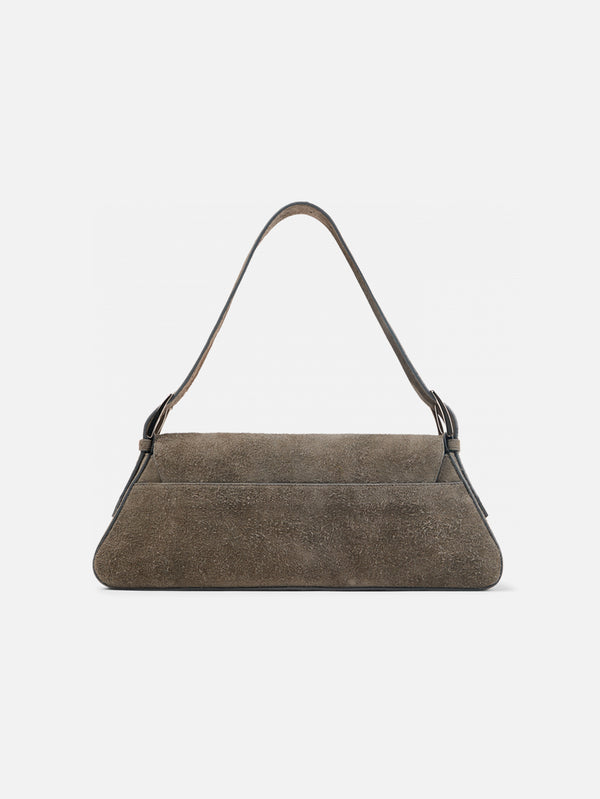 CAMPERLAB - ÇANTA - Kirje Suede Handbag - Dark Gray - shopi go'da!.