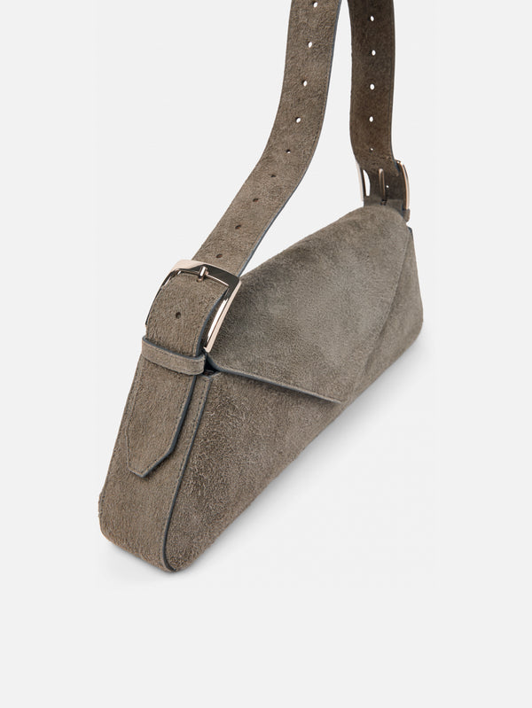 CAMPERLAB - ÇANTA - Kirje Suede Handbag - Dark Gray - shopi go'da!.