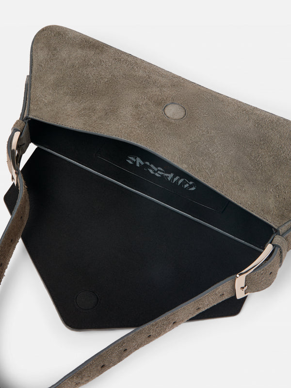 CAMPERLAB - ÇANTA - Kirje Suede Handbag - Dark Gray - shopi go'da!.