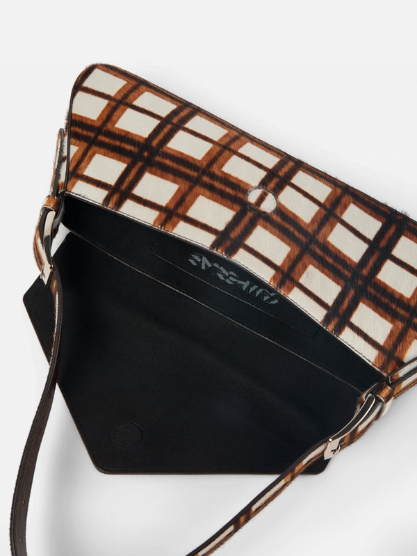 CAMPERLAB - ÇANTA - Kirje Tartan Hair-On-Leather Handbag - Multi/Assorted - shopi go'da!.