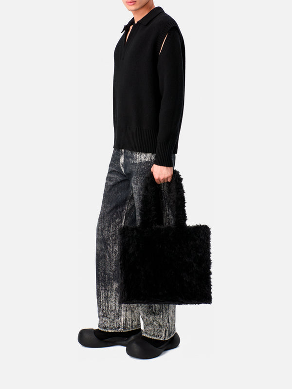 CAMPERLAB - ÇANTA - Takku Textured Tote Bag - Black - shopi go'da!.