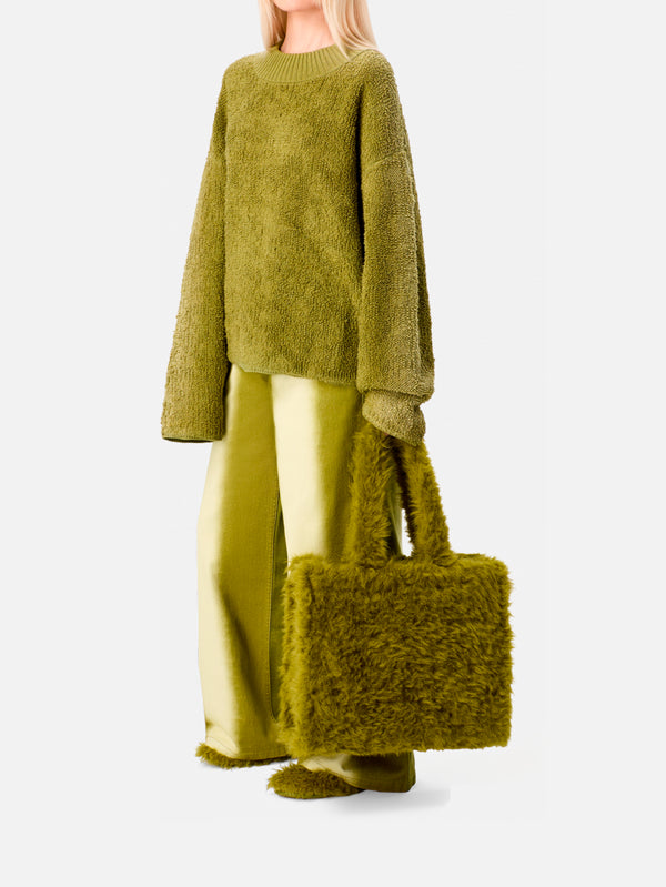 CAMPERLAB - ÇANTA - Takku Textured Tote Bag - Bright Green - shopi go'da!.