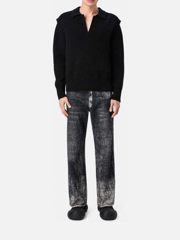 CAMPERLAB - PANTOLON - Paint Denim Jeans - Black/White - shopi go'da!.