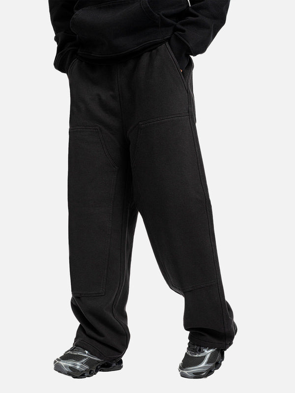 CARHARTT WIP - EŞOFMAN ALTI - Double Knee Sweat Pant - Black Stone Washed - shopi go'da!.