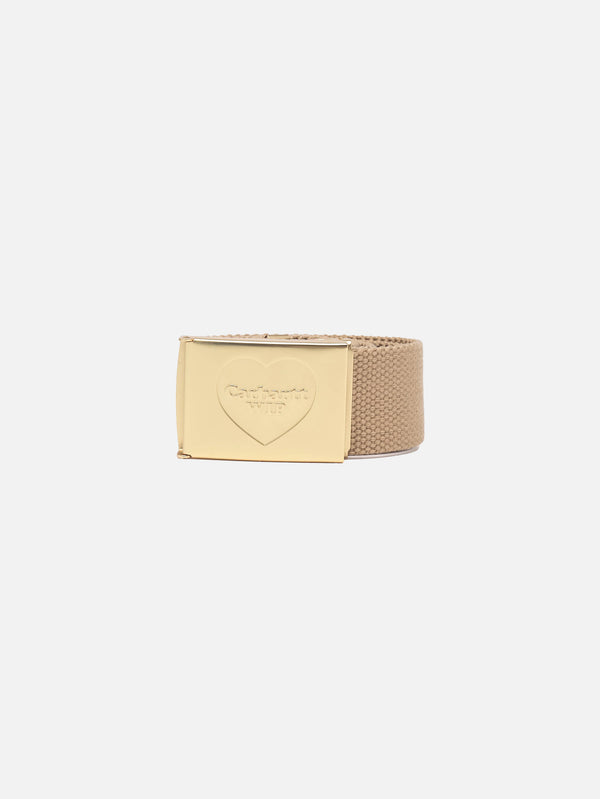 CARHARTT WIP - KEMER - Heart Clip Belt - Dusty h Brown/Gold - shopi go'da!.