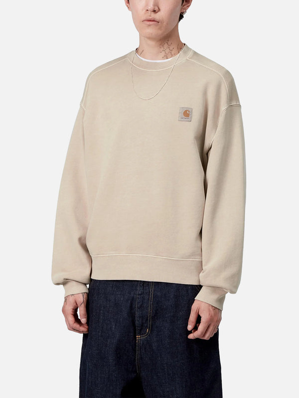 CARHARTT WIP - SWEATSHIRT - Vista Sweat - Fleur De Sel Garment Dyed - shopi go'da!.