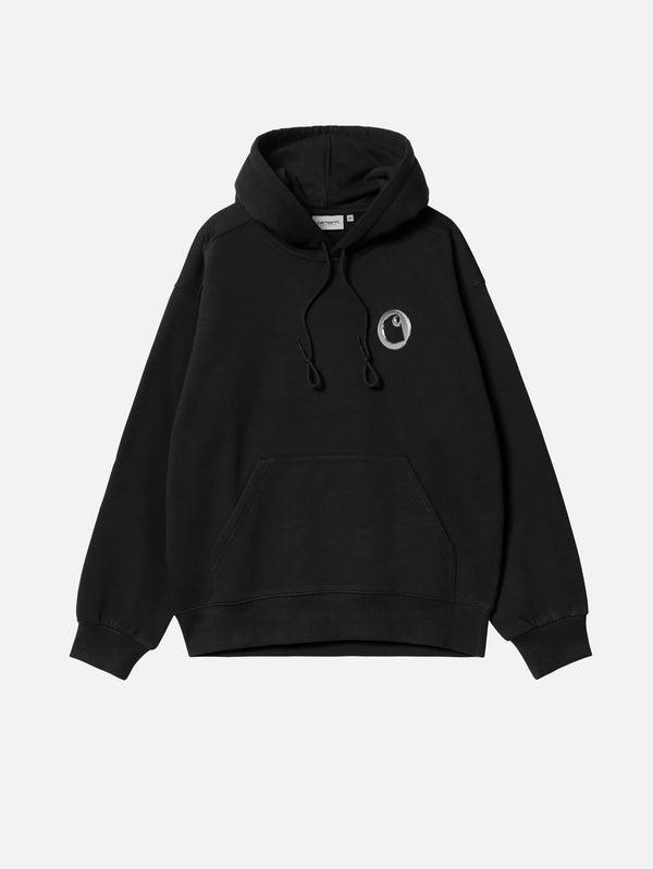 CARHARTT WIP - SWEATSHIRT - Hooded Charm Link Sweat - Black/Silver Stone Washed - shopi go'da!.