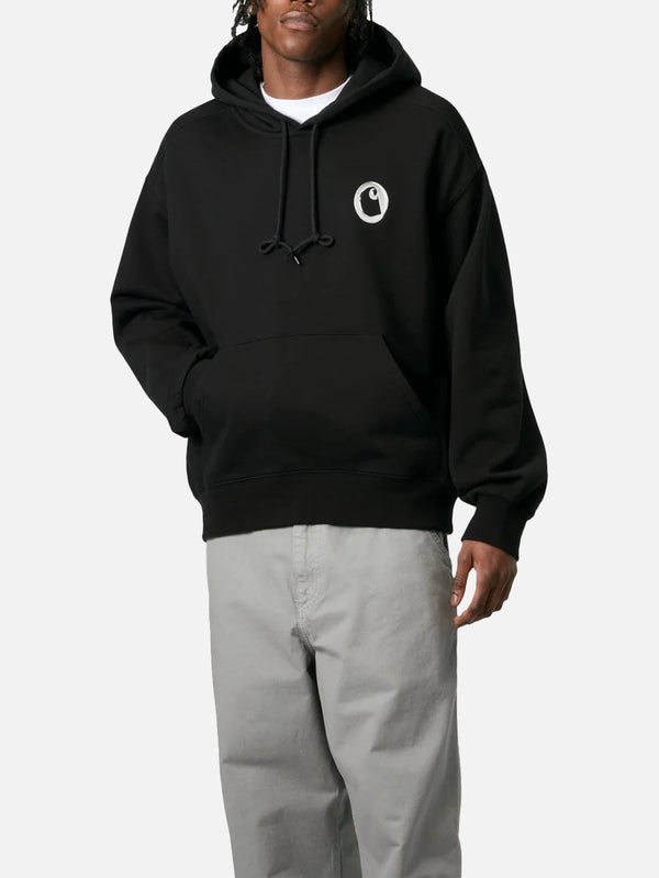CARHARTT WIP - SWEATSHIRT - Hooded Charm Link Sweat - Black/Silver Stone Washed - shopi go'da!.
