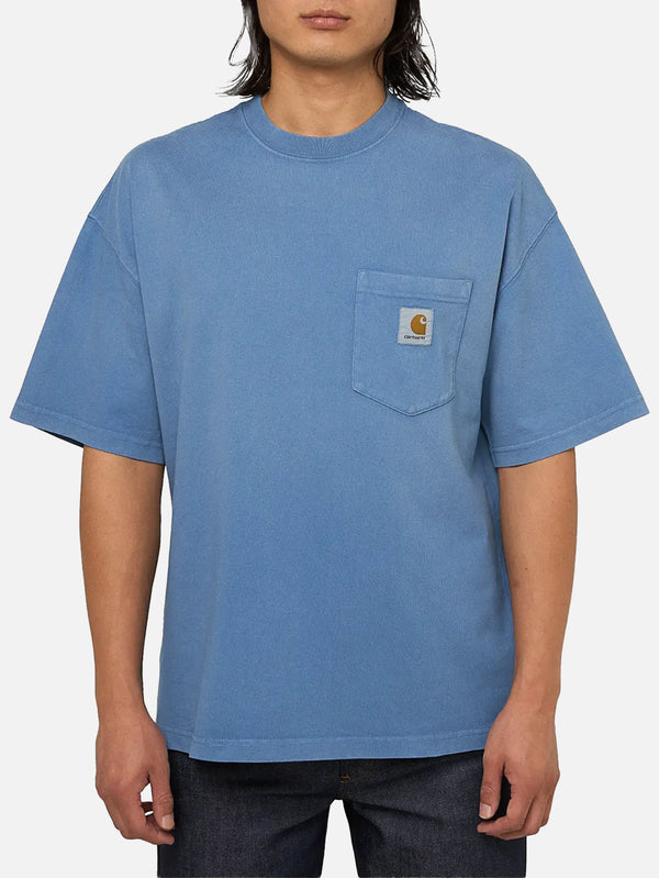 CARHARTT WIP - T-SHIRT - S/S Hudson Pocket T-Shirt - Sorrent Chalk Wash - shopi go'da!.