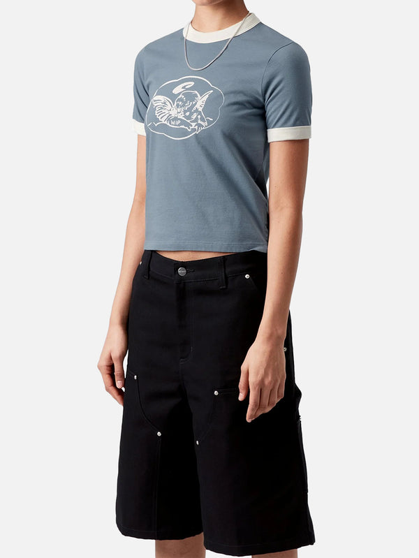 CARHARTT WIP - T-SHIRT - W' S/S Reminiscing Ringer T-S - Velvet Blue Heavy - shopi go'da!.