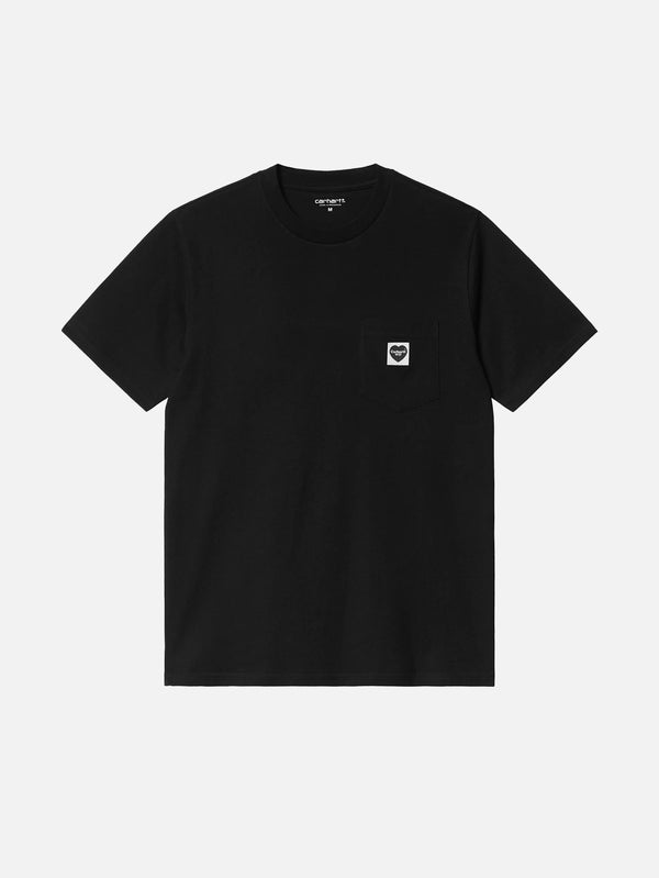 CARHARTT WIP - T-SHIRT - S/S Pocket Heart T-Shirt - Black/Black - shopi go'da!.