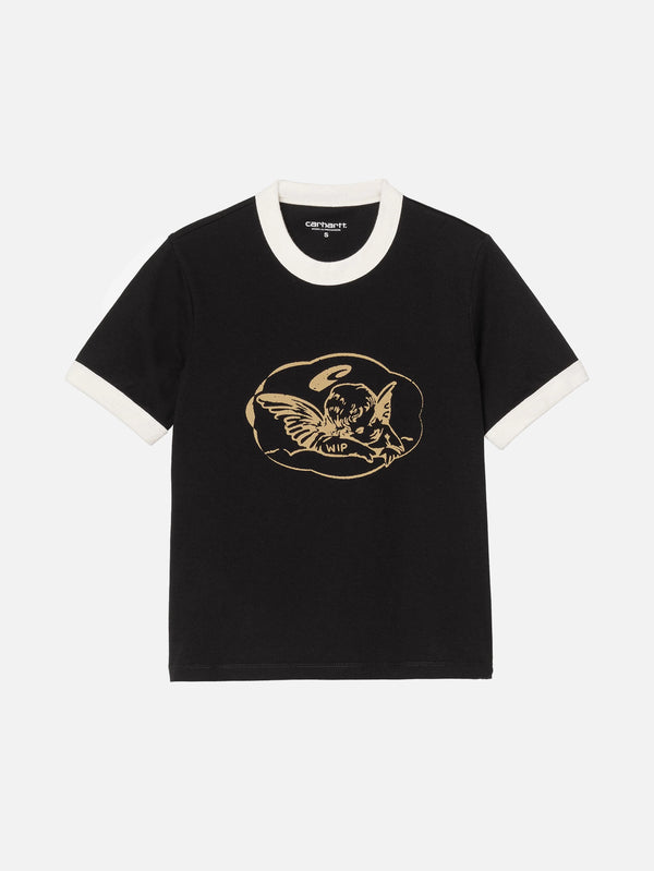 CARHARTT WIP - T-SHIRT - W' S/S Reminiscing Ringer T-S - Black Heavy Stone - shopi go'da!.