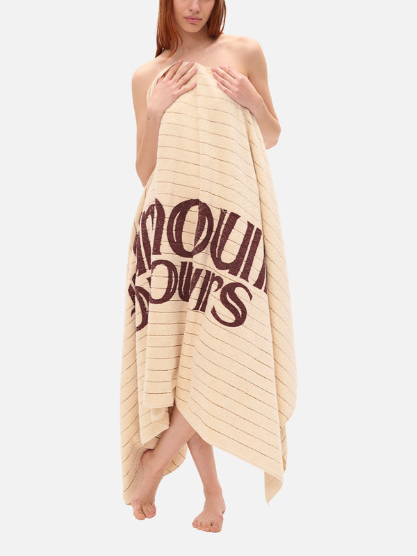 CARNE BOLLENTE - PLAJ HAVLUSU - French Kiss Towel - Beige / Yellow - shopi go'da!.