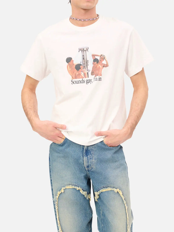 CARNE BOLLENTE Sounds Gay I'm In - White - Uncategorized T-SHIRT