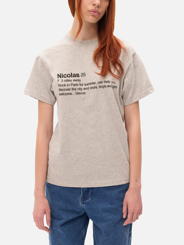 CARNE BOLLENTE - T-SHIRT - Bious & Baguettes - Melange Grey - shopi go'da!.
