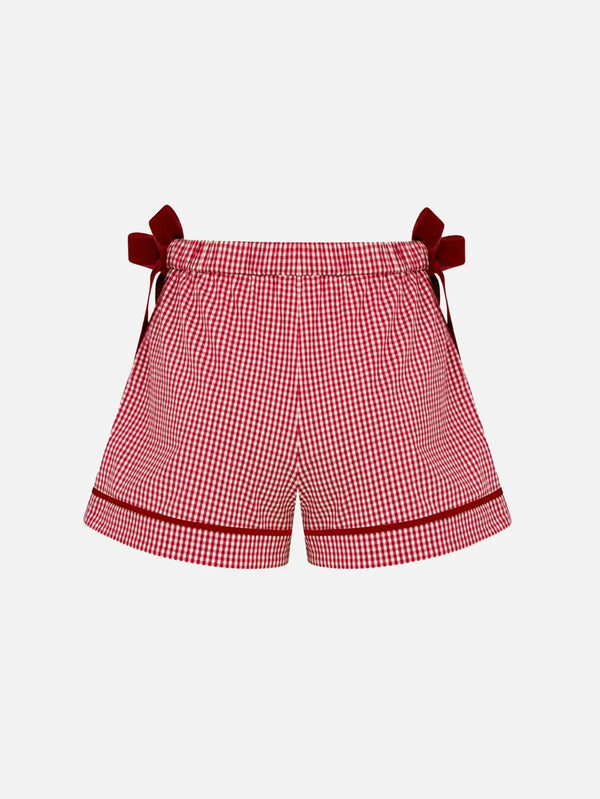 MI MAGIC LOVE Ciela Red Gingham Shorts – kırmızı, önden görünüm