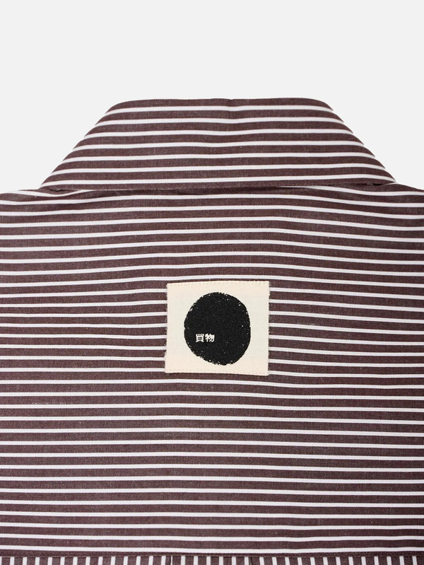 SHOPI GO Sumida Boxy Shirt - Dark Brown & White - Kategorize edilmemiş GÖMLEK