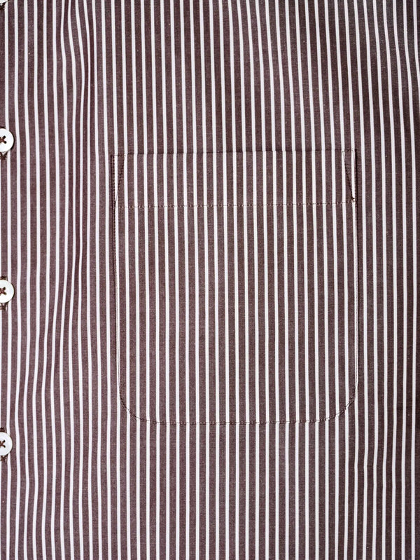 SHOPI GO Sumida Boxy Shirt - Dark Brown & White - Kategorize edilmemiş GÖMLEK