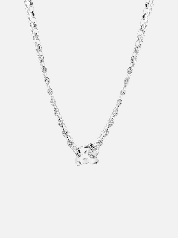 CLOSURE - KOLYE - Void 925 Carat Choker Necklace - Silver - shopi go'da!.