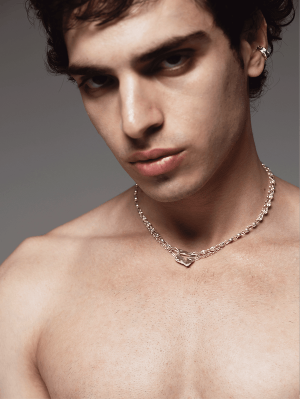 CLOSURE - KOLYE - Void 925 Carat Choker Necklace - Silver - shopi go'da!.