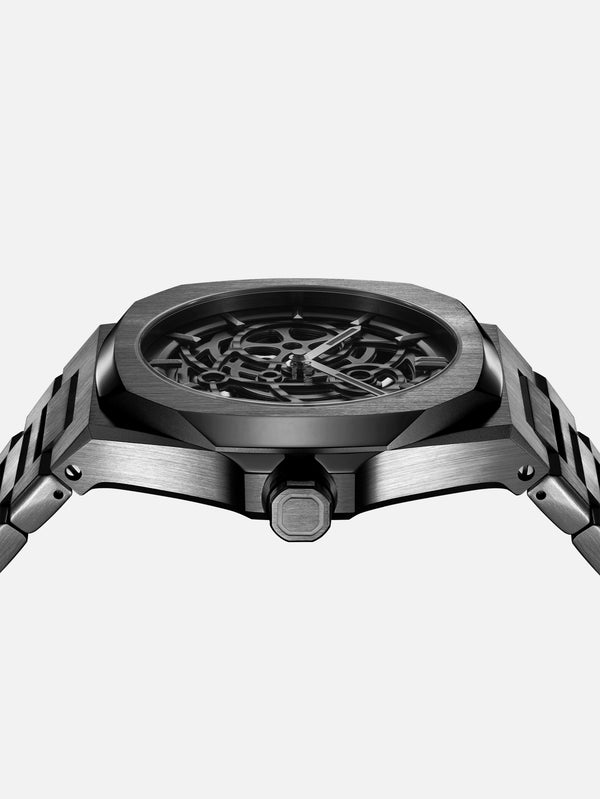 D1 MILANO - KOL SAATİ - Gun Metal Skeleton Bracelet 41.5 mm - shopi go'da!.
