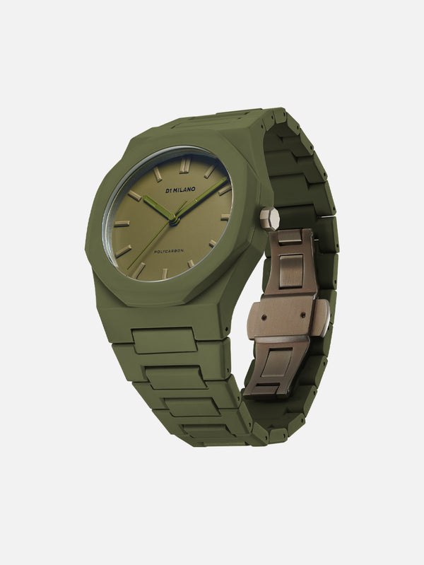 D1 MILANO - KOL SAATİ - Military Green Polycarbon 40.5mm PCBJ22 - shopi go'da!.